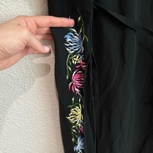 VTG Midnight Velvet Women's 3X Embroidered‎ Black Dress Maxi Boho Casual Wedding - Picture 10 of 11